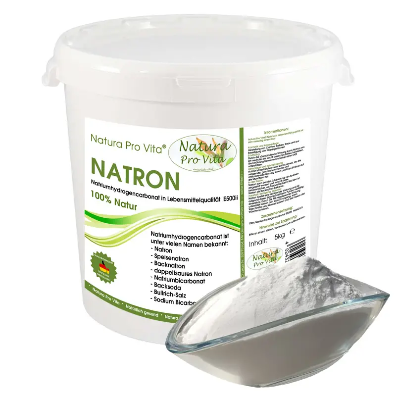 Natura Pro Vita Natron in Lebensmittelqualität universell einsetzbar für die Gesundheit und Körpferpflege aber auch im Haushalt Natron in Lebensmittelqualität Natronpulver hochrein - ideal zum Kochen, Backen, Putzen, für die Zahnpflege, bei einer Diät - Natura Pro Vita - natürlich Vital
